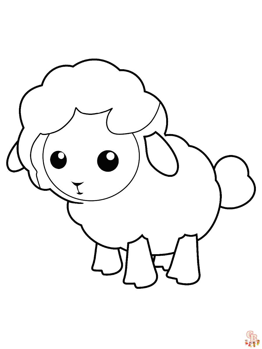 Kleurrijke schapen kleurplaten voor kinderen 28