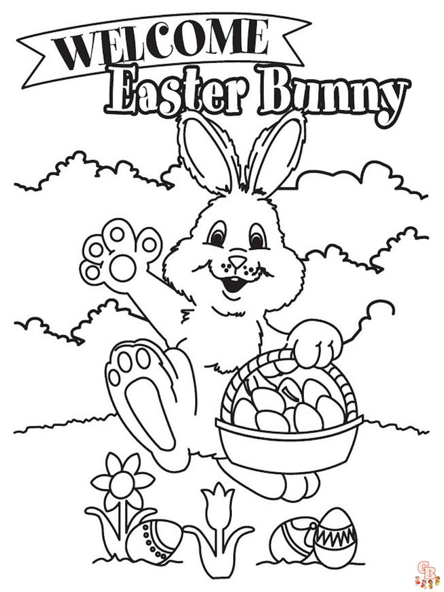 Easter Bunny Kleurplaat 5