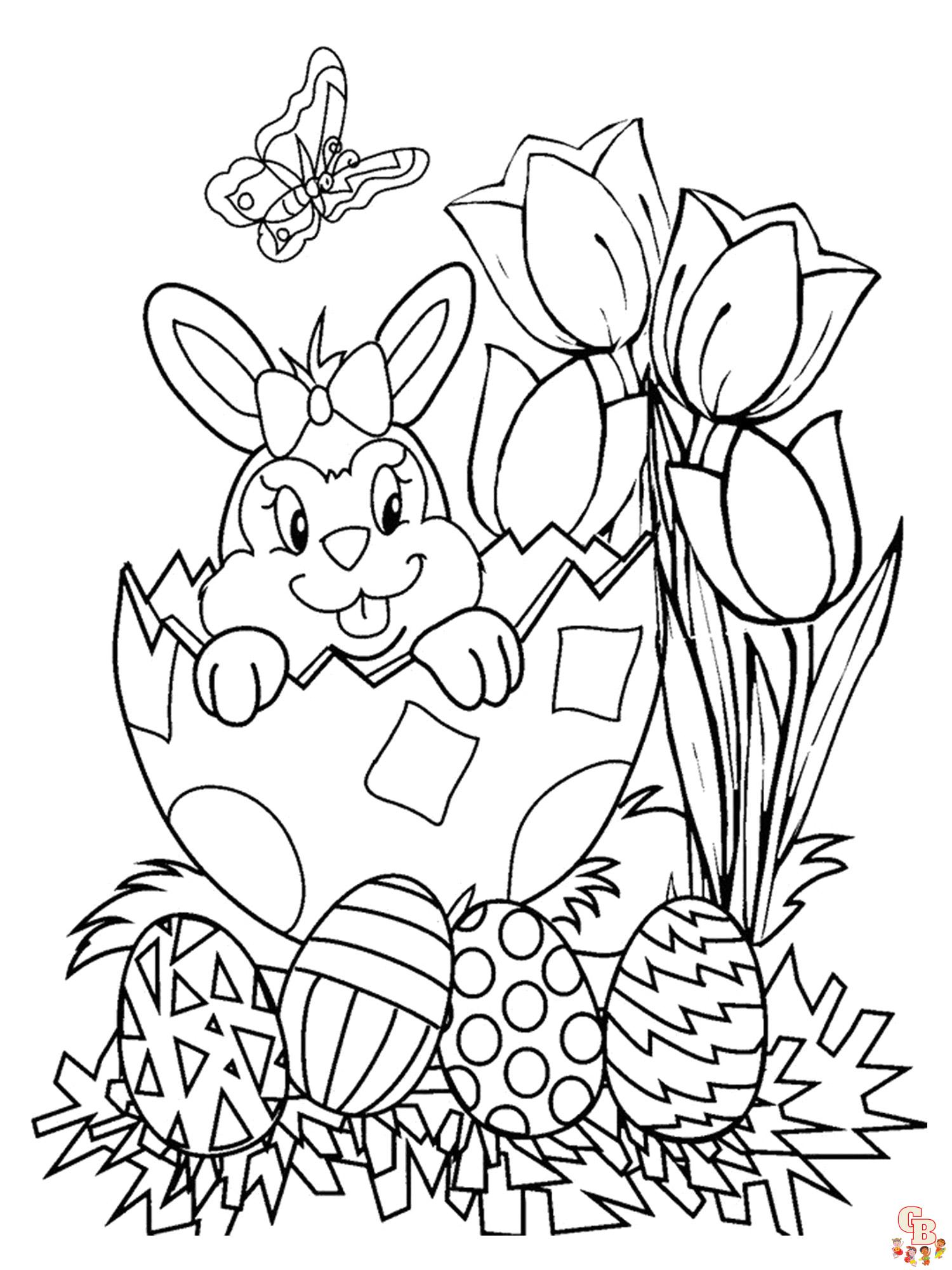 Easter Bunny Kleurplaat 8