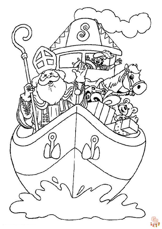 Sinterklaas Stoomboot Kleurplaat 7