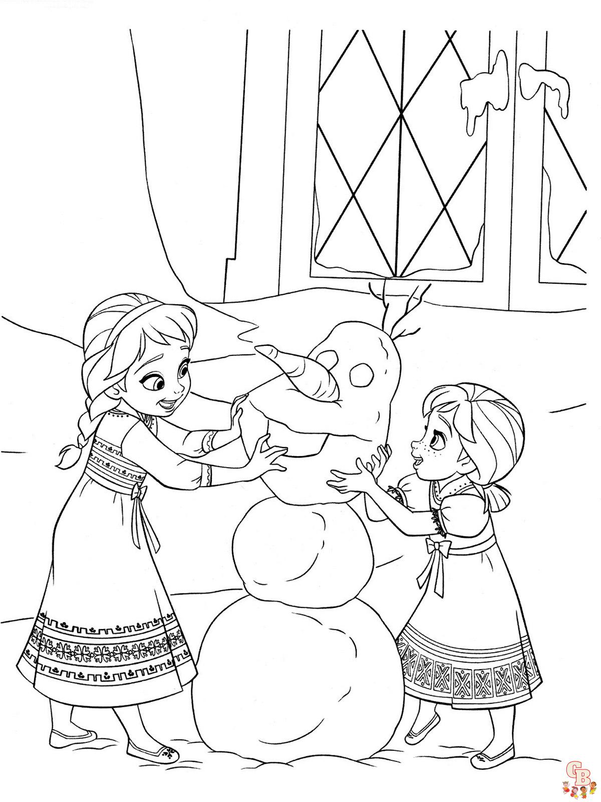Anna en Elsa kleurplaat 1