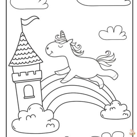 Schattige Unicorn Kleurplaat 1