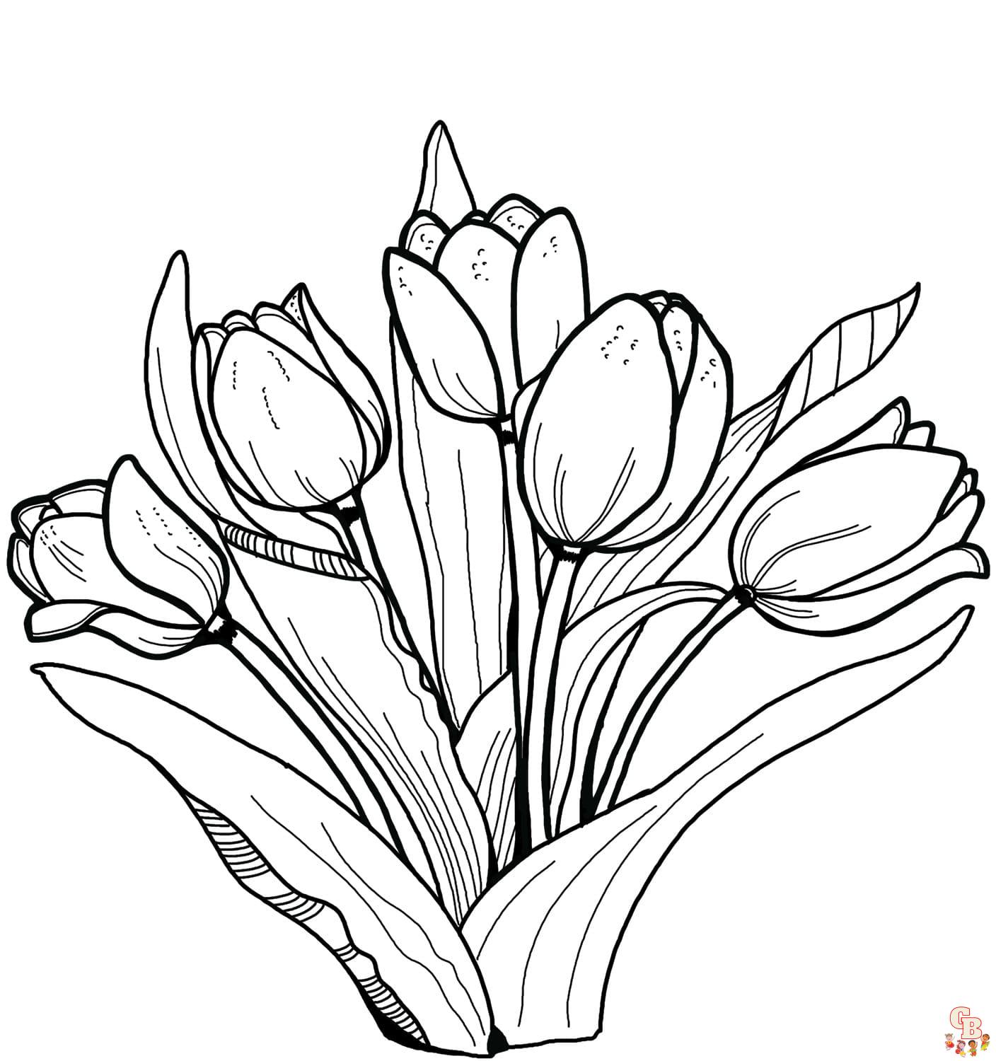 Tulpen Kleurplaat 10 1