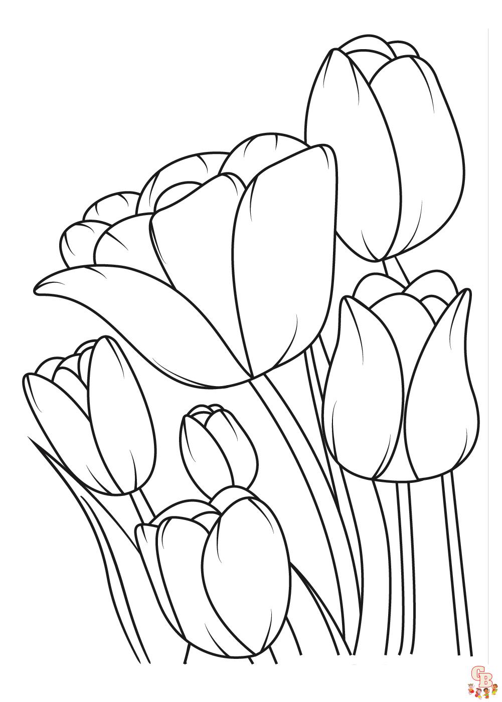 Tulpen Kleurplaat 12 1