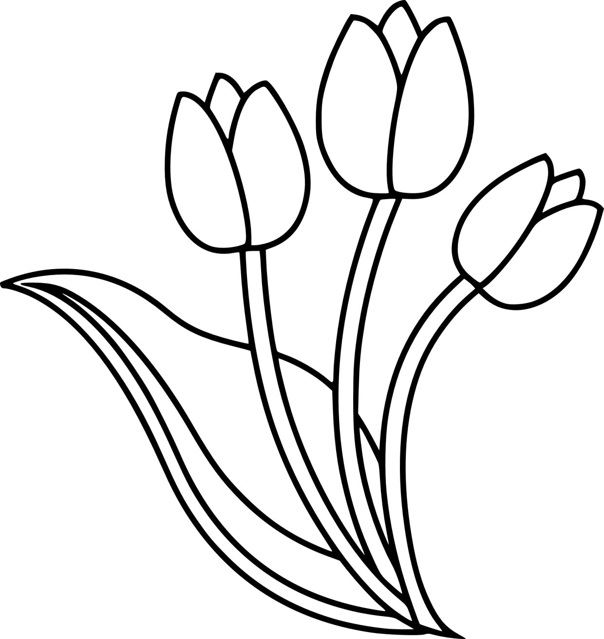 Tulpen Kleurplaat 3 1