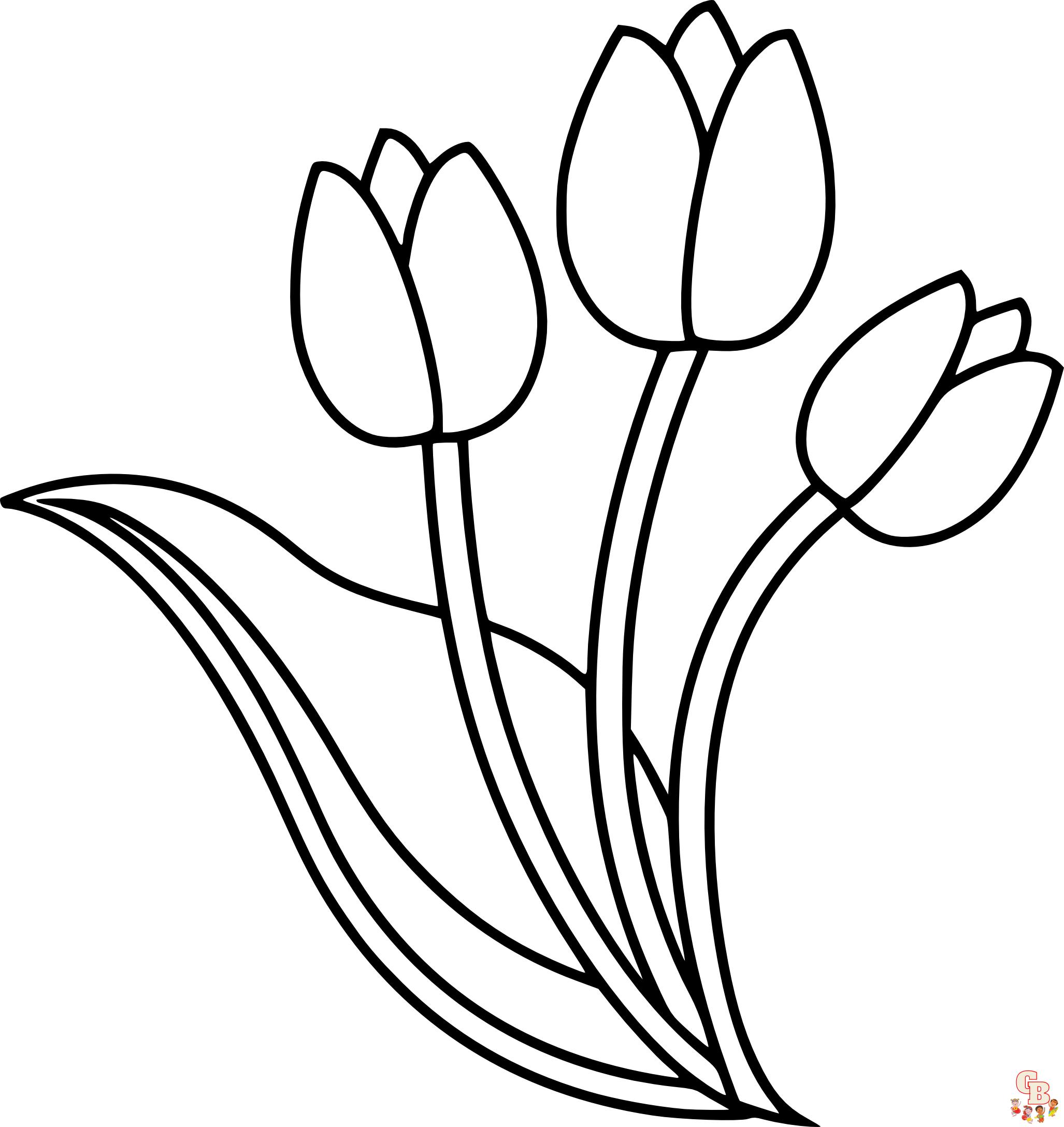 Tulpen Kleurplaat 3 1