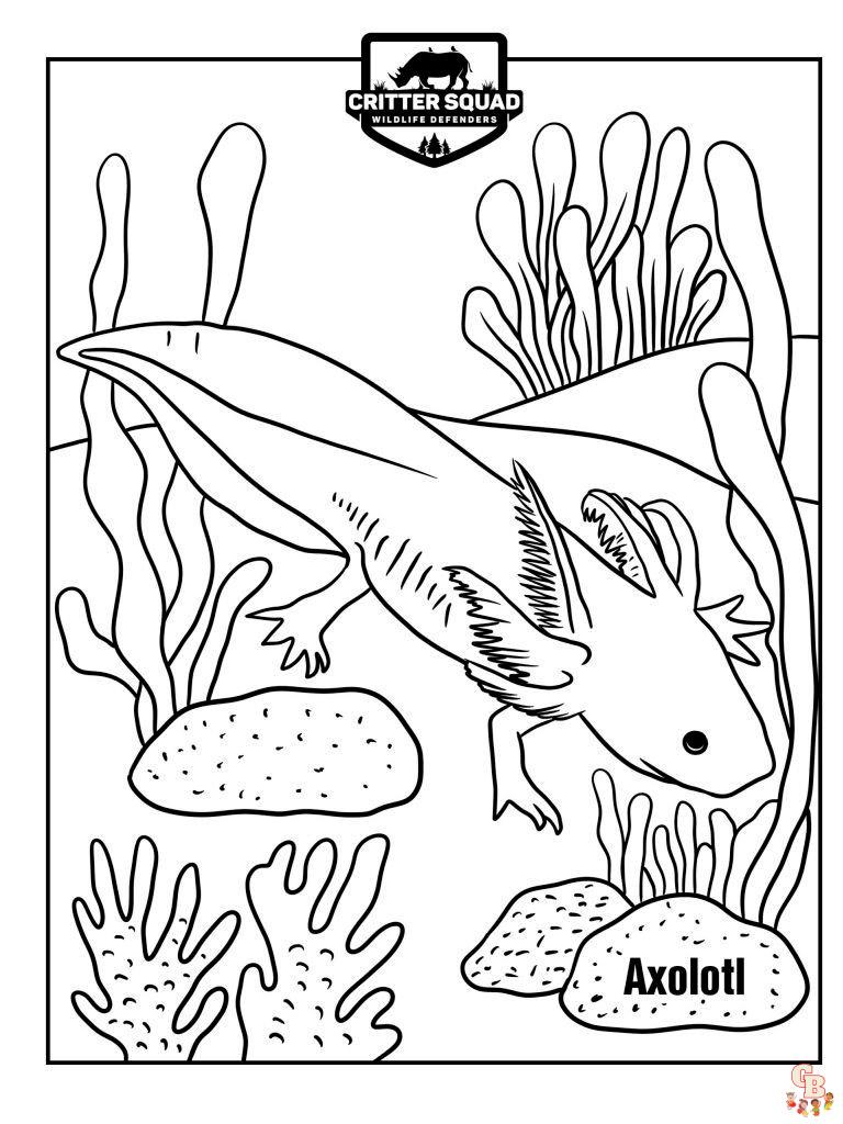 Axolotl kleurplaat 9