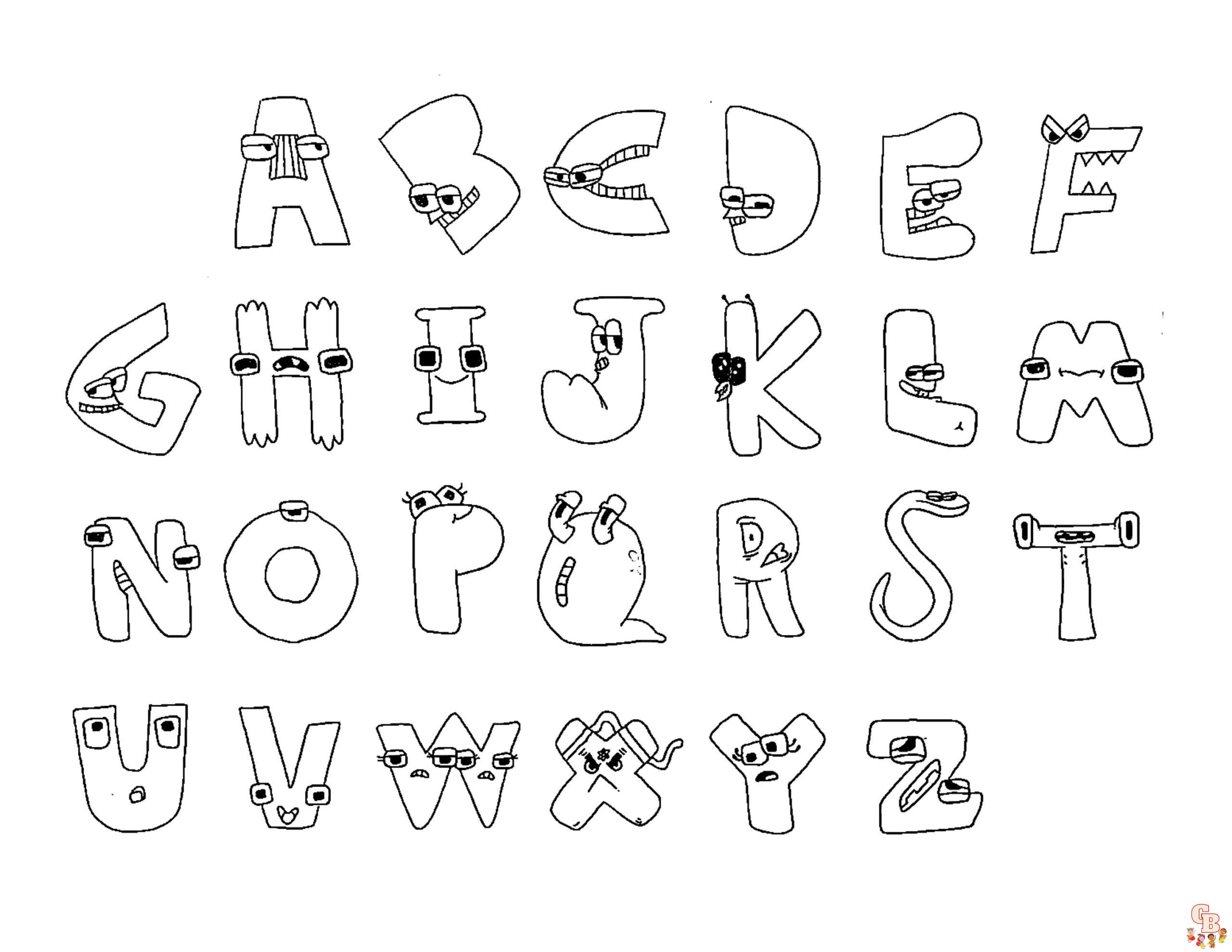 alfabet lore kleurplaat 4