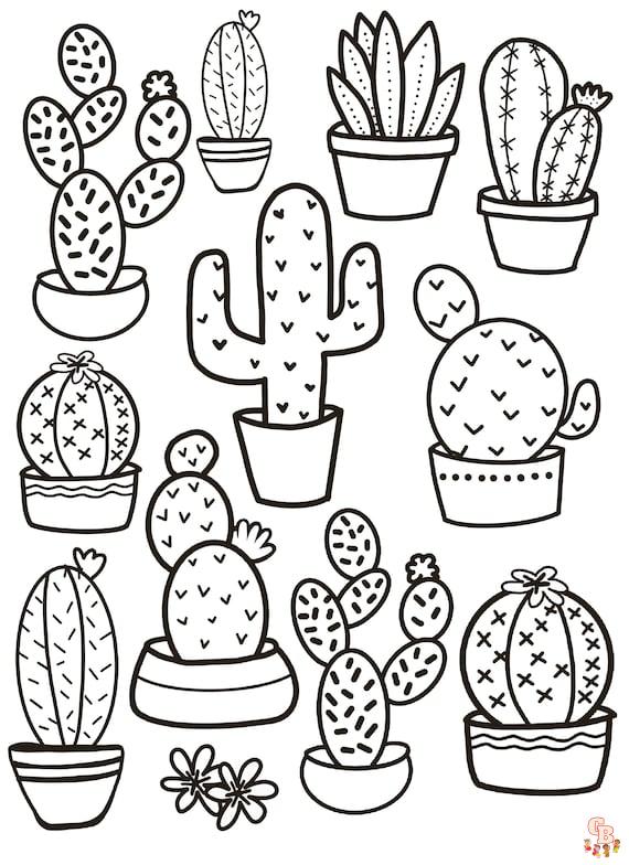 cactussen kleurplaten