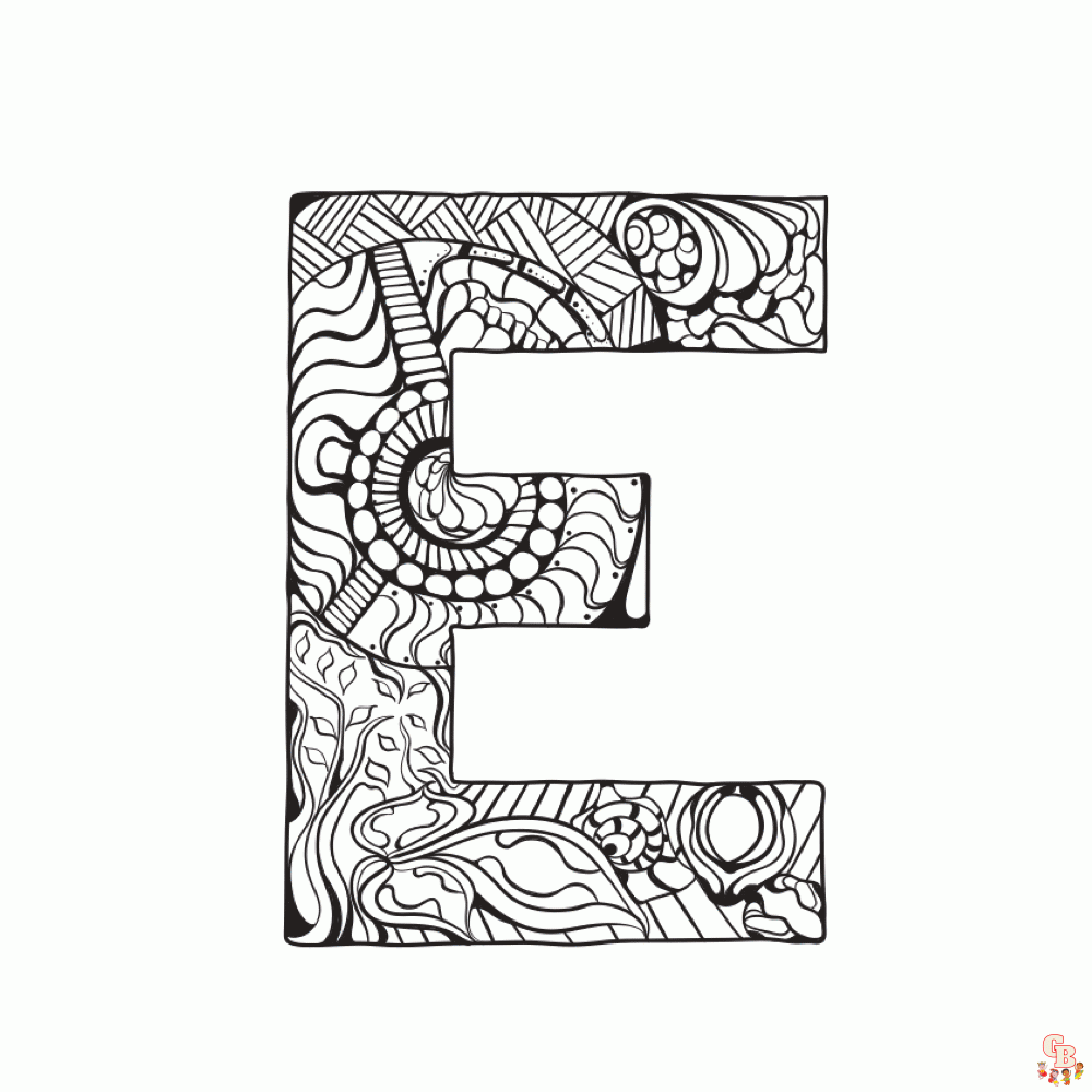 letter e kleurplaat printen