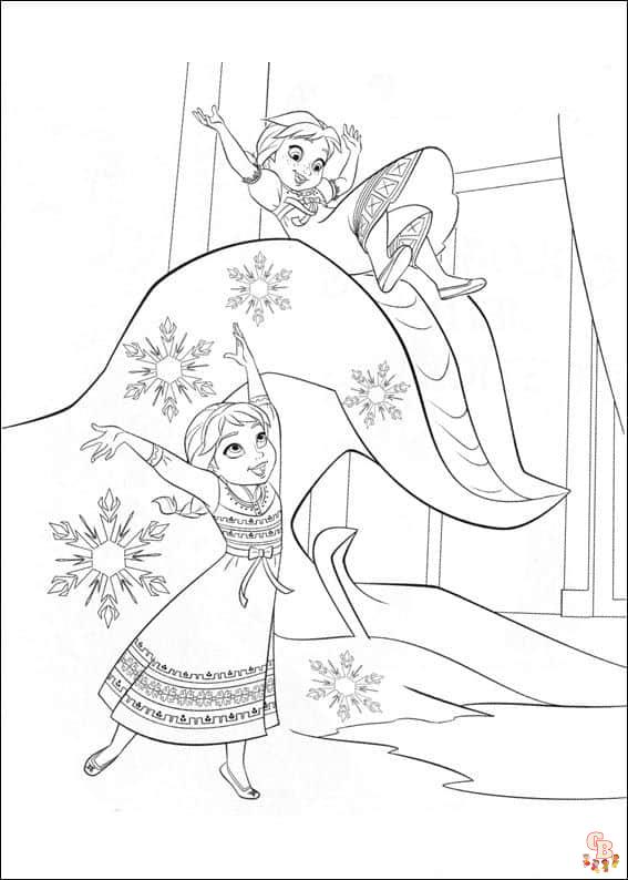 Anna en Elsa kleurplaat 2 1