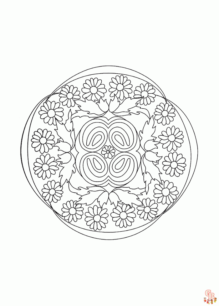 Eenvoudige Mandala Kleurplaat 4