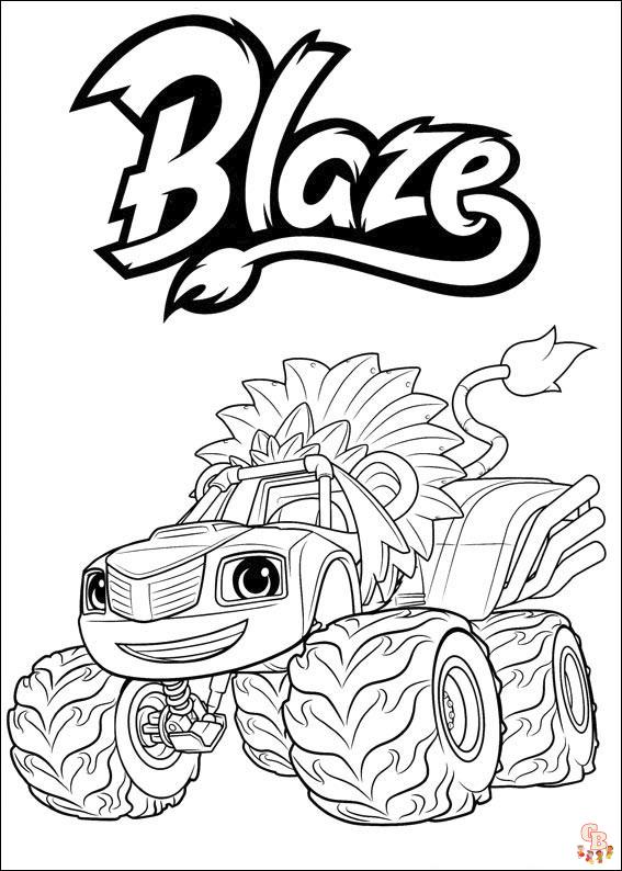Kolorowanka Blaze i mega maszyny dla dzieci