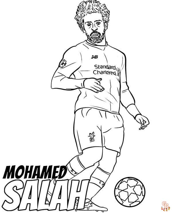 Mohamed Salah 1 coloring page