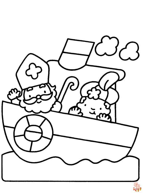 Sinterklaas Stoomboot Kleurplaat 14