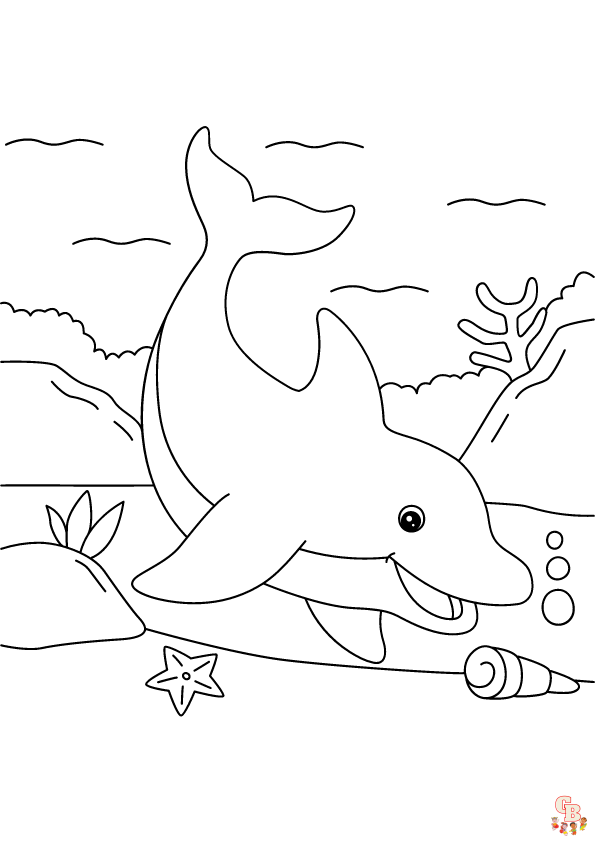 Printbare Kleurplaten van Dolfijnen - Gratis te Downloaden