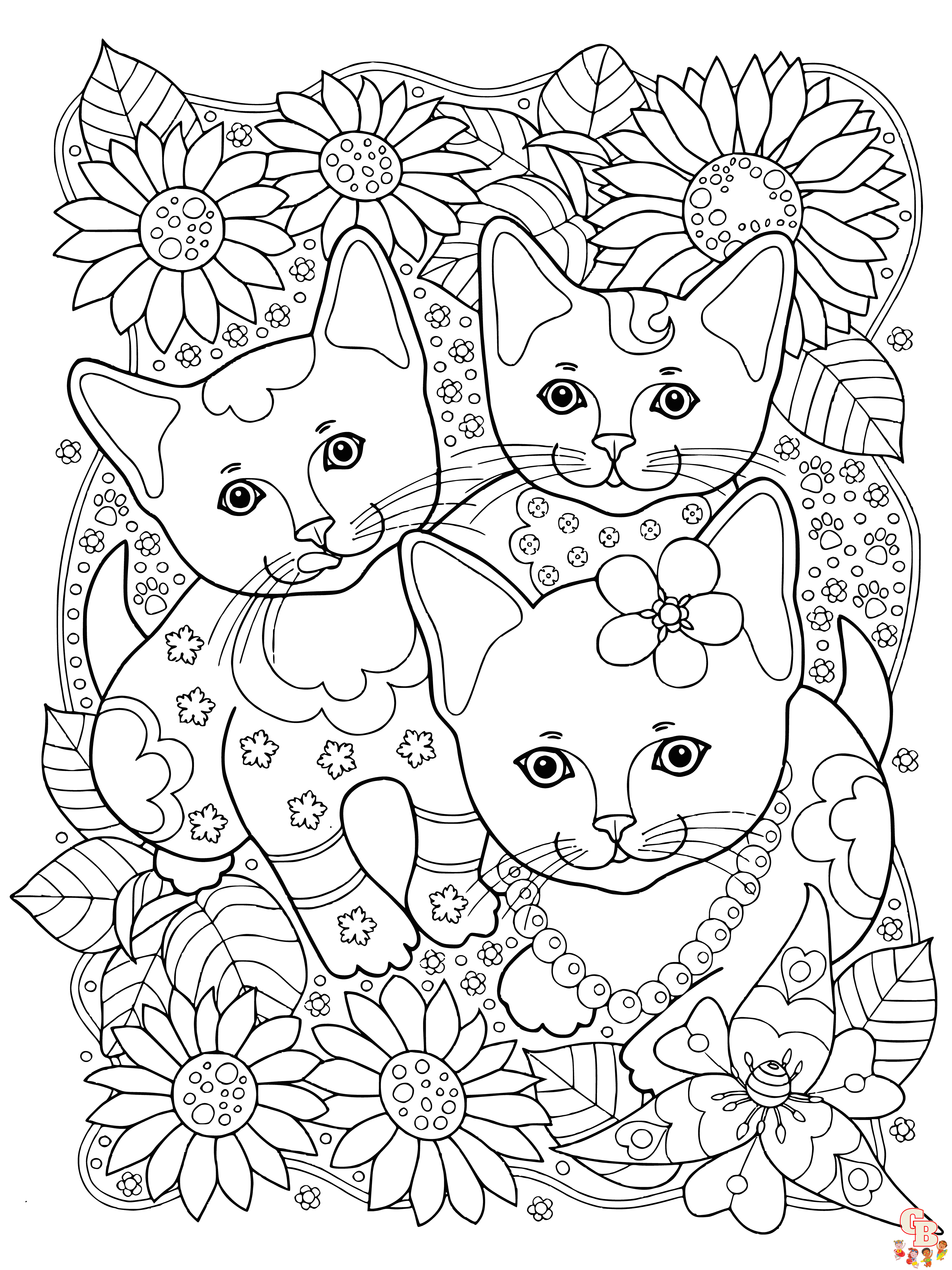 Kleurplaat Kitten Schattige, Realistische Moeilijke Kleurplaten
