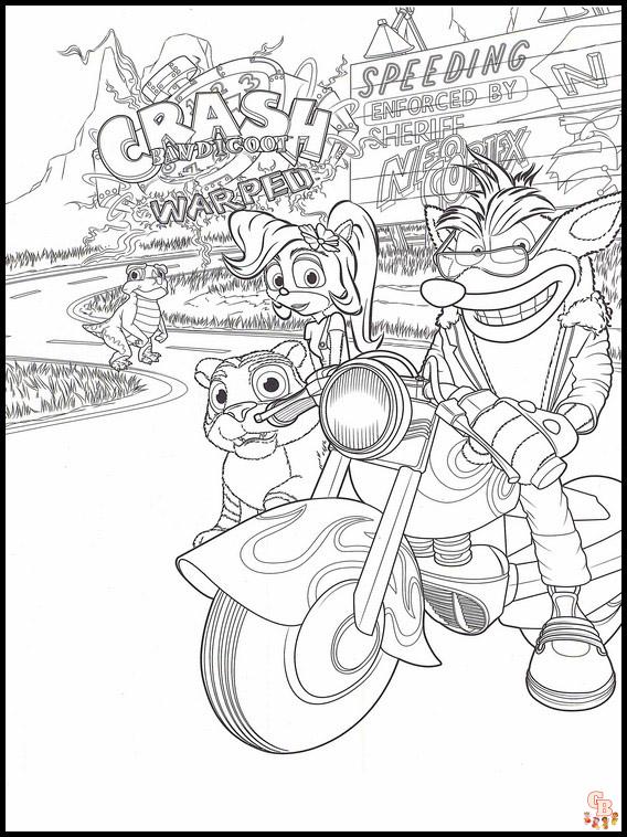 Crash Bandicoot Kleurplaat 3