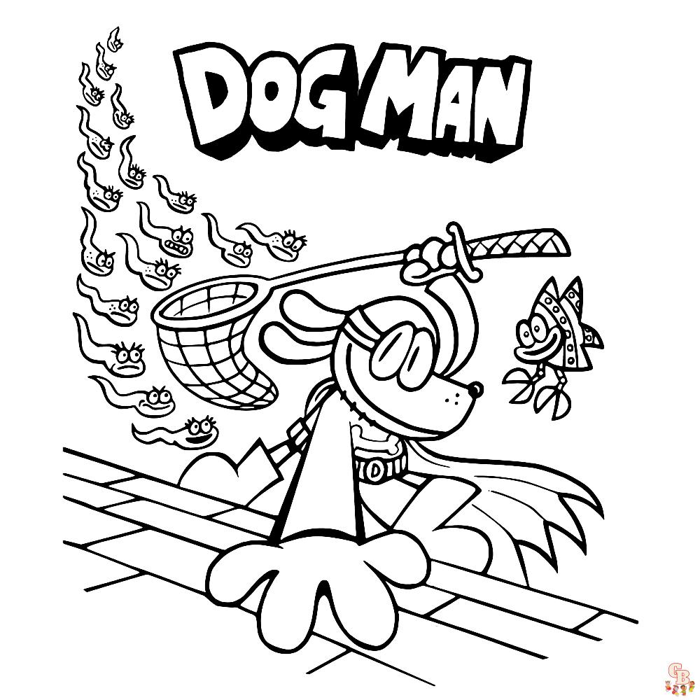 Dog Man kleurplaten 3
