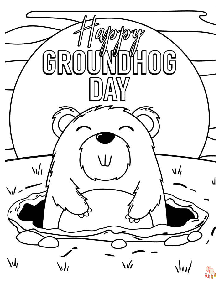 Groundhog Day kleurplaten 3